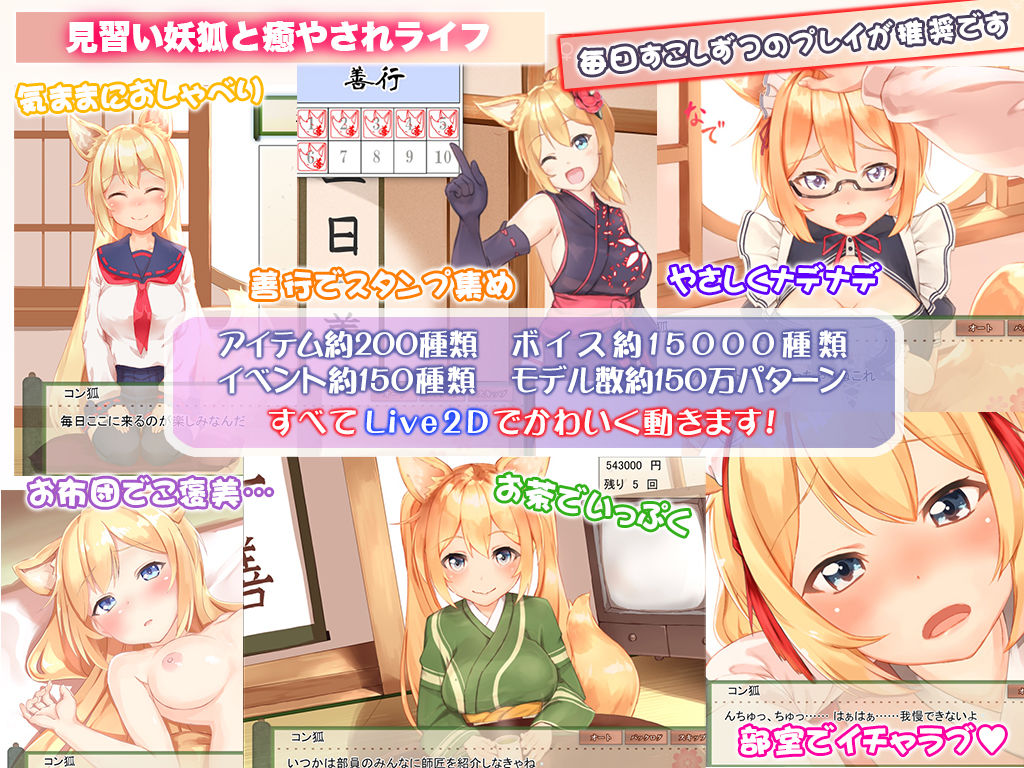 新衣装追加!【Live2D】コン狐との日常+(ぷらす)完全版 ごほうびパッチ入りwithコンプデータver逆バニー 画像1