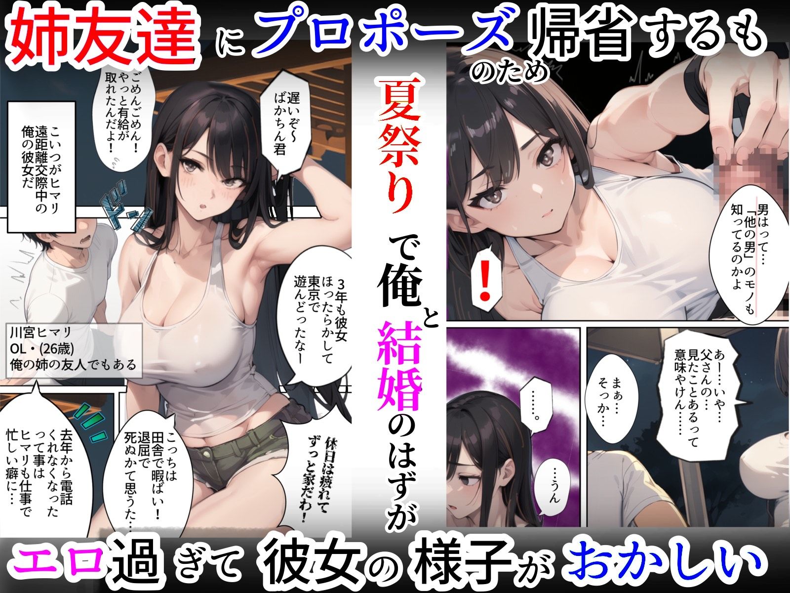 祝え!寝取られ婚姻夏祭り〜転勤の隙に彼女がDQNヤリチンチャラ男に寝取られ妊娠人妻に。俺はプロポーズしに地元へ帰省するもチャラ男と彼女(姉友)の結婚式を兼ねた夏祭りで俺が逆に屈辱の祝福を!夏祭り帰省したら彼女が寝取られてた話 画像1