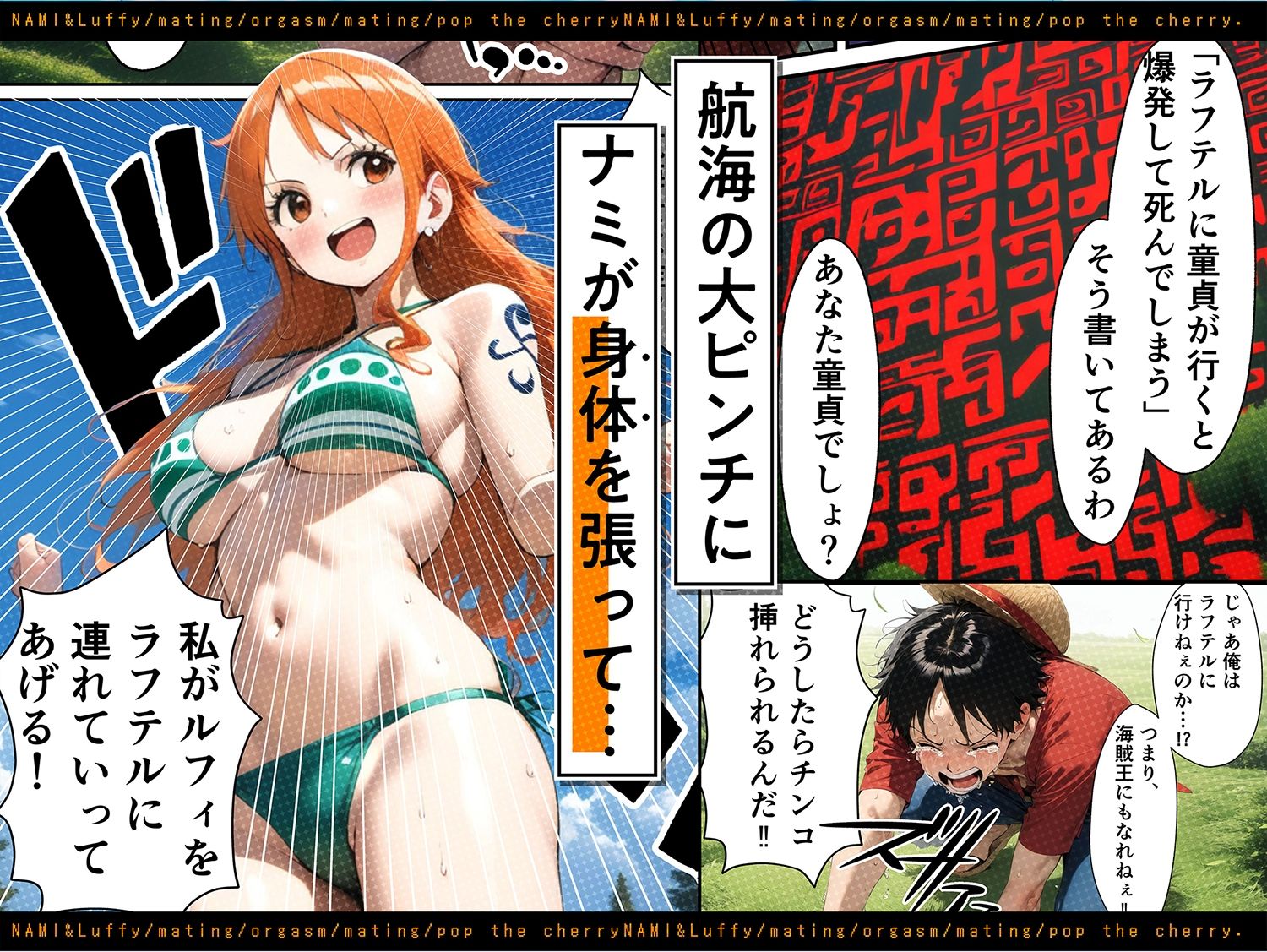ナミ連続マジ絶頂!ルフィと生中出し筆おろしセックス!! 画像1