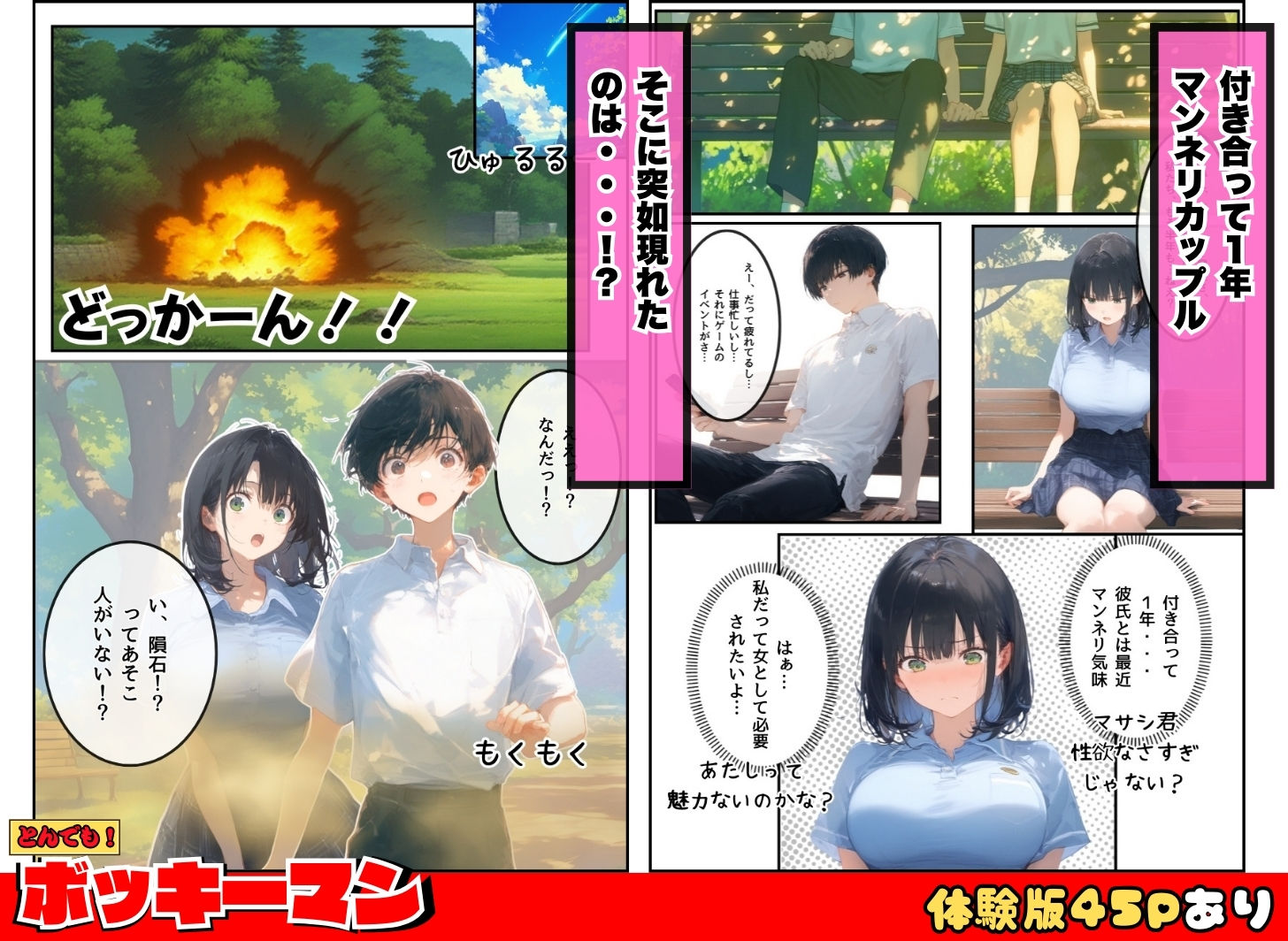 とんでも!ボッキーマン。〜彼氏の前で彼女を寝取ってボッキー!の巻〜 画像2