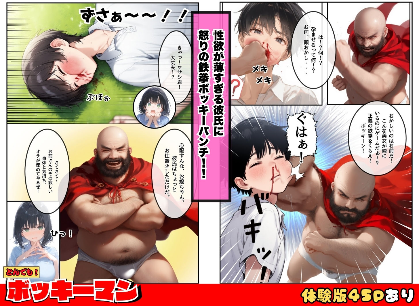 とんでも!ボッキーマン。〜彼氏の前で彼女を寝取ってボッキー!の巻〜 画像5