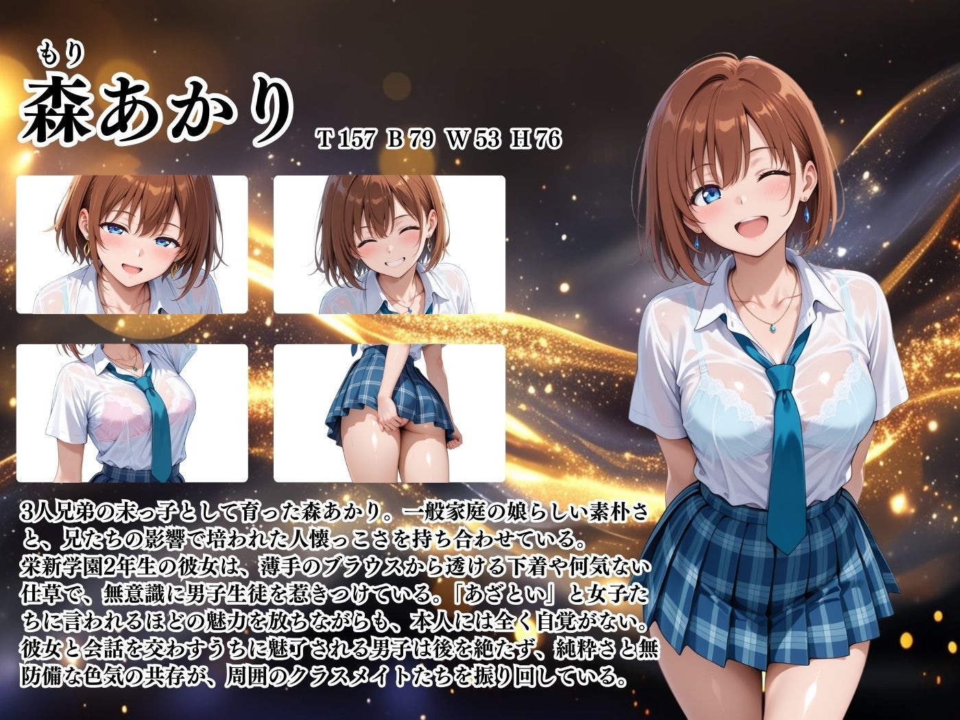 【4Kイラスト】1万3000人の生徒を抱いた校長による森あかりへの性指導(スク水編) 画像2