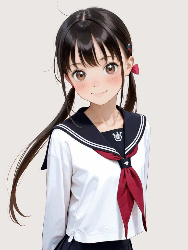 日焼け少女とセーラー服 S 画像1