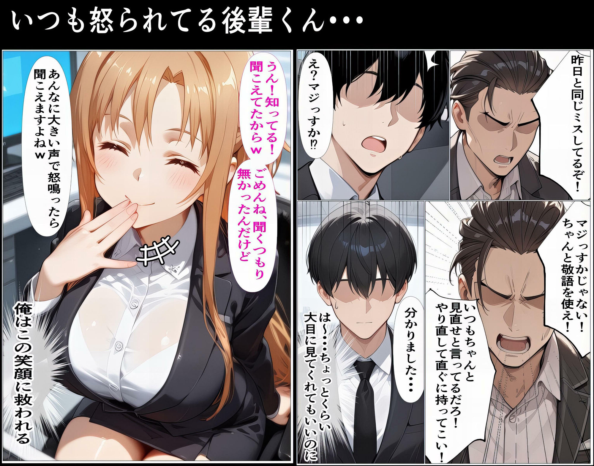 もしもアスナが会社の先輩だったら〜失敗続きの後輩を体を使って愛情たっぷりで癒す〜 画像1