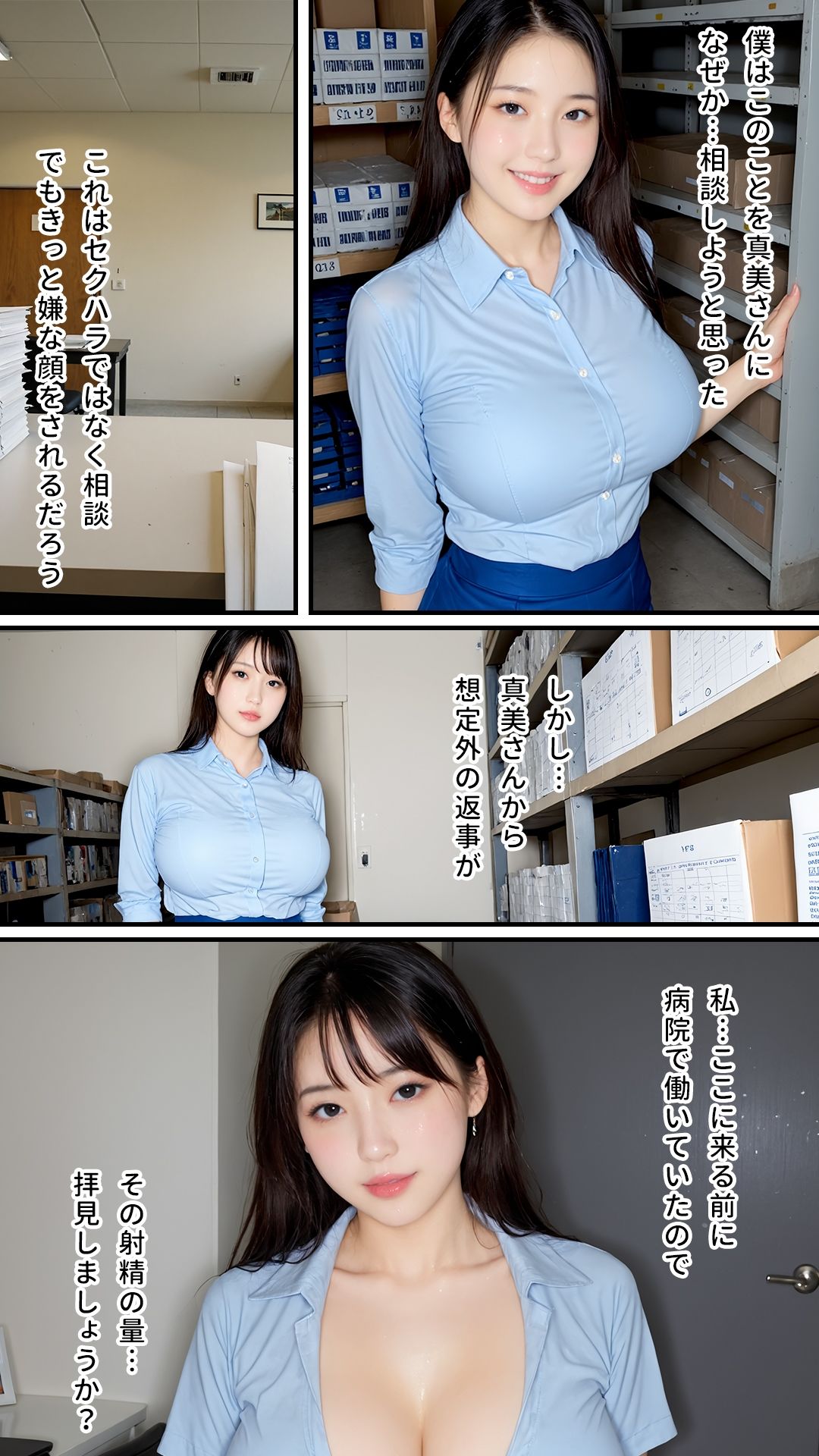 パート主婦に倉庫でこっそりザーメンぶっかけ|顔射・着衣・全身におねだりNTR大量射精|卑猥モザイク仕様|最上級AI生成リアル実写系 画像2