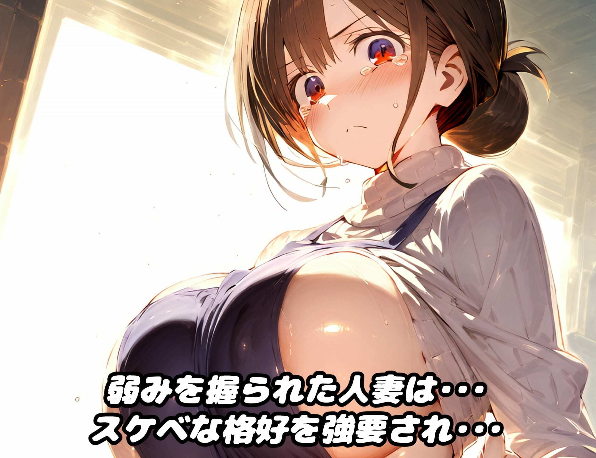 雑魚マン人妻VS屈強デカチン!寝取られマウントセックスで弱小肉オナホの分際をわからせて屈服負けメスアヘ顔絶頂!!【厳選CG集:500枚】 画像1