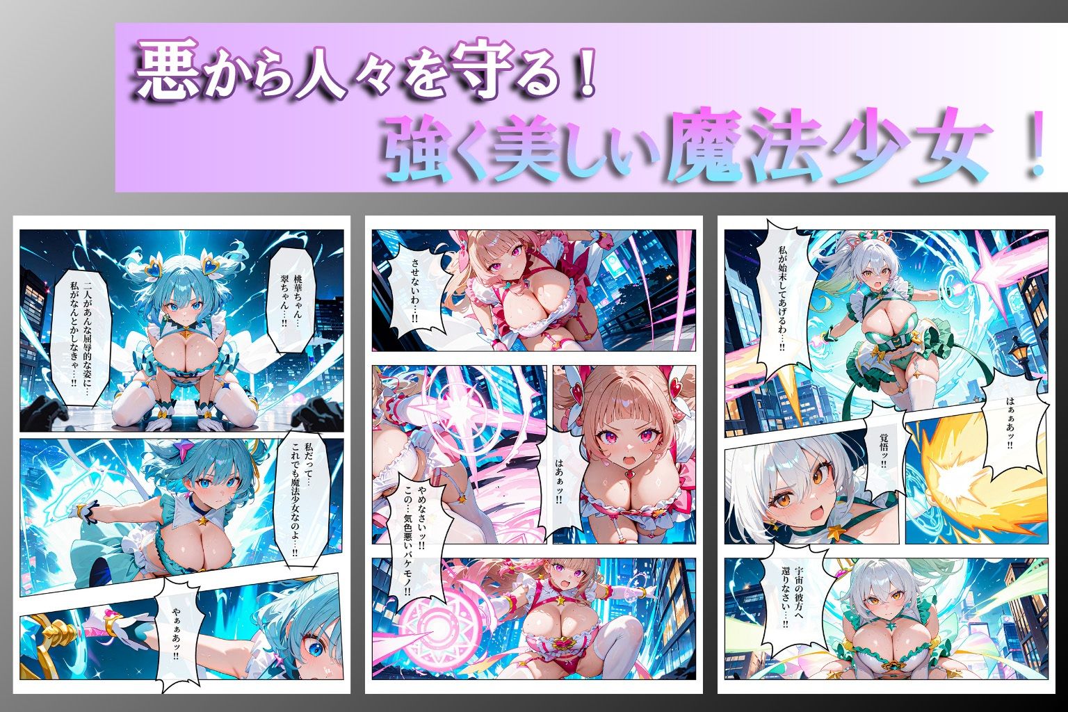 【フルカラーコミック】爆乳魔法少女、敗北確定!〜触手モンスターの苗床にされた少女たち〜 画像2